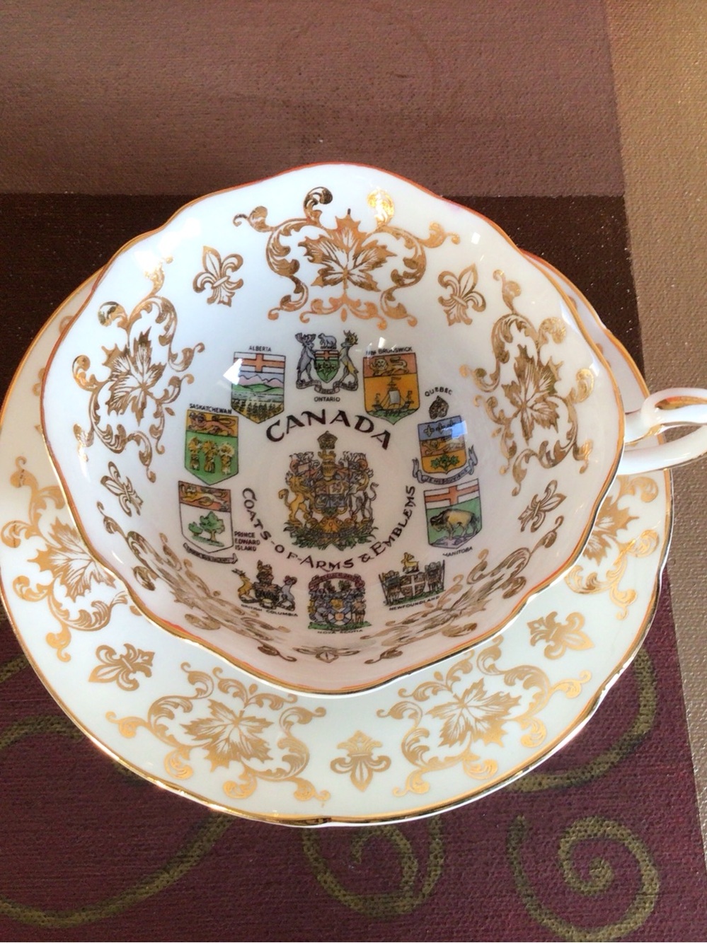 Paragon Canada Coat-of- Arms & Emblems Teacup And Saucer